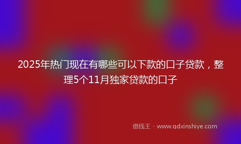 2025年热门现在有哪些可以下款的口子贷款，整理5个11月独家贷款的口子