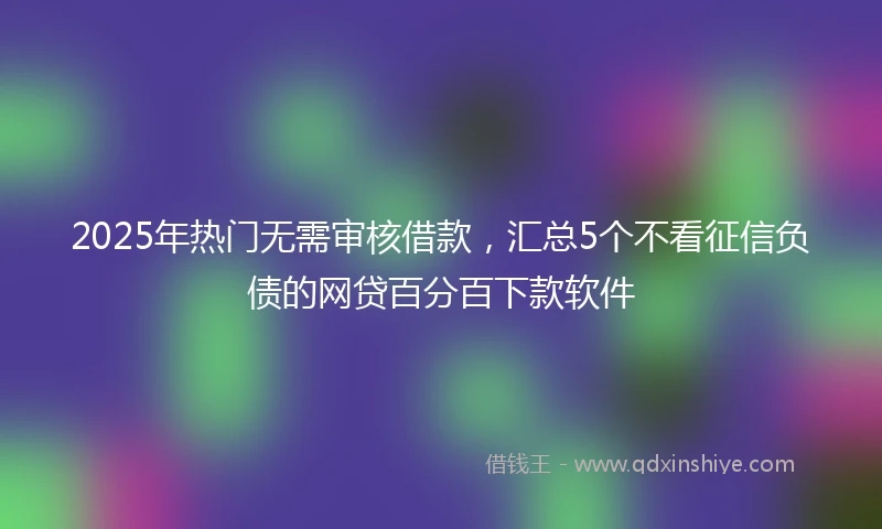2025年热门无需审核借款，汇总5个不看征信负债的网贷百分百下款软件