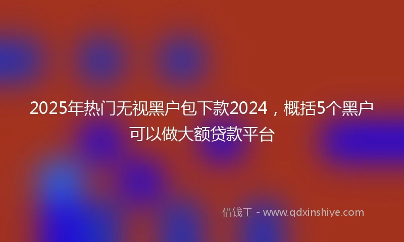 2025年热门无视黑户包下款2024，概括5个黑户可以做大额贷款平台