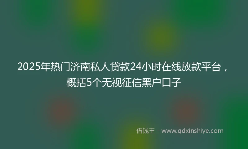 2025年热门济南私人贷款24小时在线放款平台，概括5个无视征信黑户口子