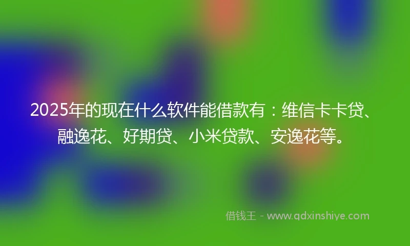 2025年的现在什么软件能借款有：维信卡卡贷、融逸花、好期贷、小米贷款、安逸花等。