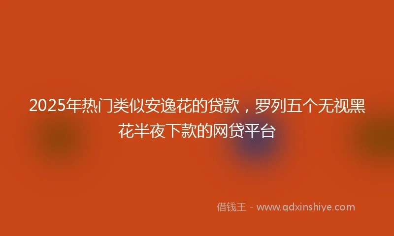 2025年热门类似安逸花的贷款，罗列五个无视黑花半夜下款的网贷平台