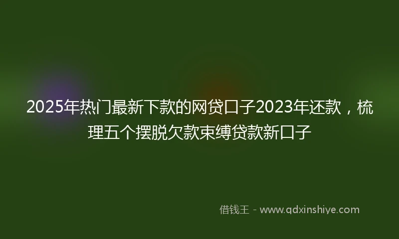 2025年热门最新下款的网贷口子2023年还款，梳理五个摆脱欠款束缚贷款新口子