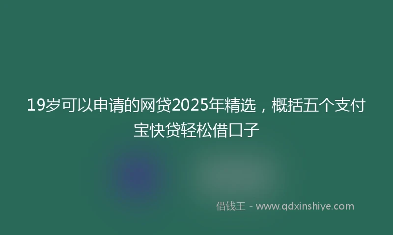 19岁可以申请的网贷2025年精选，概括五个支付宝快贷轻松借口子