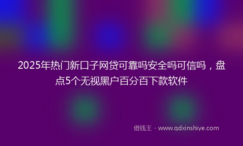 2025年热门新口子网贷可靠吗安全吗可信吗，盘点5个无视黑户百分百下款软件