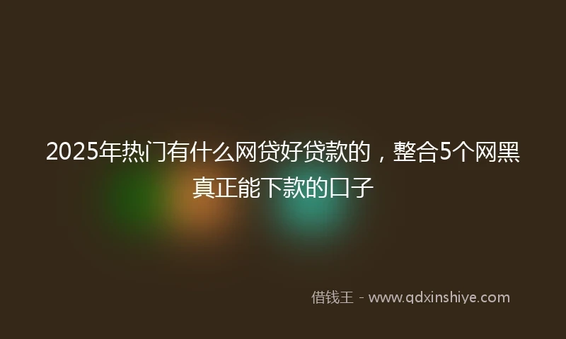 2025年热门有什么网贷好贷款的，整合5个网黑真正能下款的口子