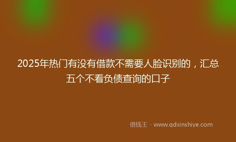 2025年热门有没有借款不需要人脸识别的，汇总五个不看负债查询的口子
