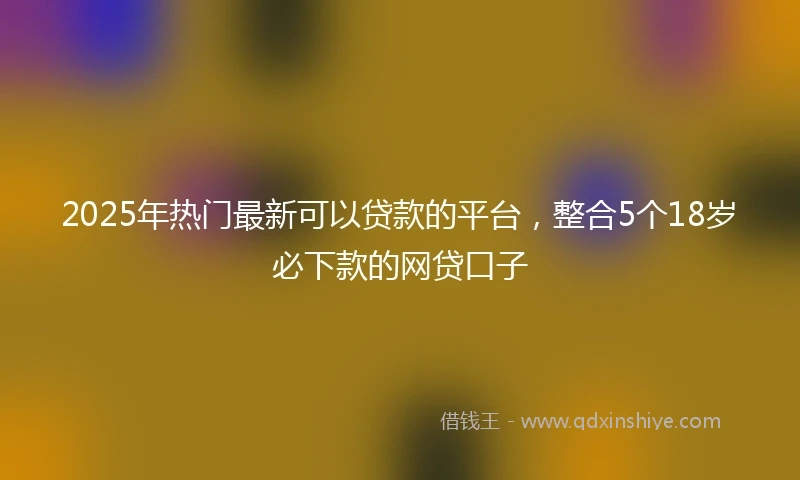 2025年热门最新可以贷款的平台，整合5个18岁必下款的网贷口子