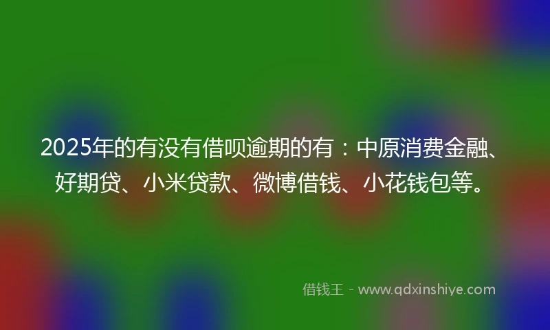 2025年的有没有借呗逾期的有：中原消费金融、好期贷、小米贷款、微博借钱、小花钱包等。