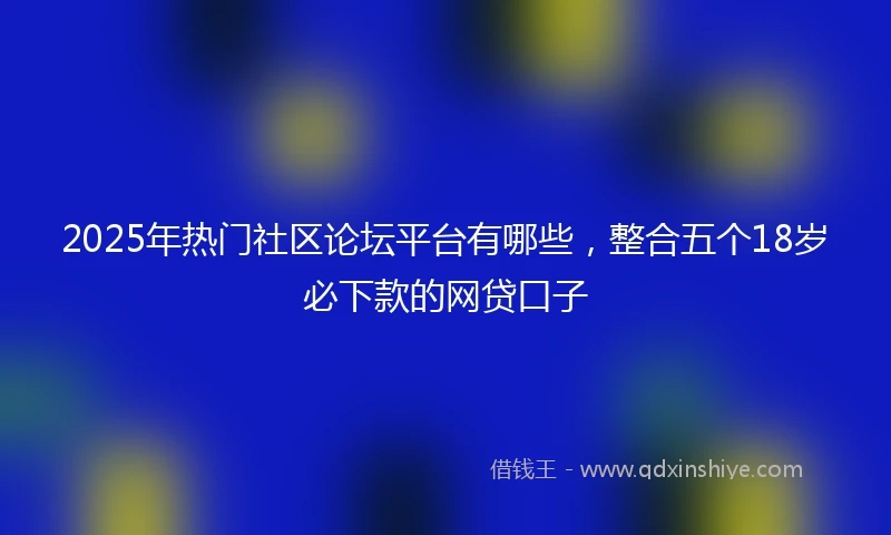 2025年热门社区论坛平台有哪些，整合五个18岁必下款的网贷口子