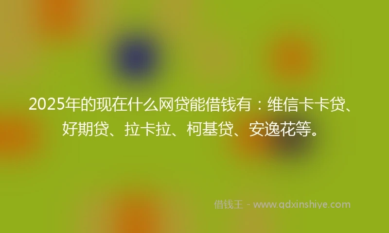 2025年的现在什么网贷能借钱有：维信卡卡贷、好期贷、拉卡拉、柯基贷、安逸花等。