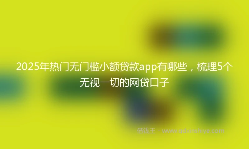 2025年热门无门槛小额贷款app有哪些，梳理5个无视一切的网贷口子