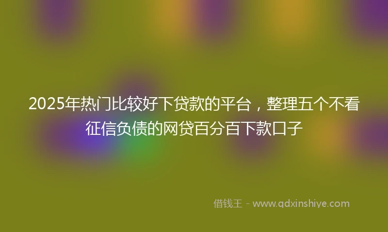 2025年热门比较好下贷款的平台，整理五个不看征信负债的网贷百分百下款口子