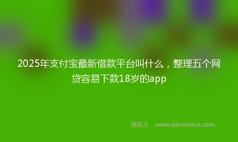 2025年支付宝最新借款平台叫什么，整理五个网贷容易下款18岁的app