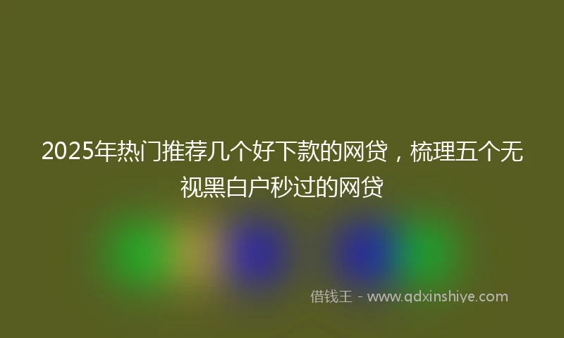 2025年热门推荐几个好下款的网贷，梳理五个无视黑白户秒过的网贷