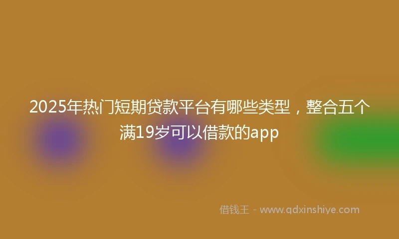2025年热门短期贷款平台有哪些类型,整合五个满19岁可以借款的app