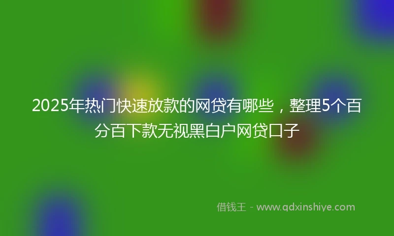 2025年热门快速放款的网贷有哪些，整理5个百分百下款无视黑白户网贷口子