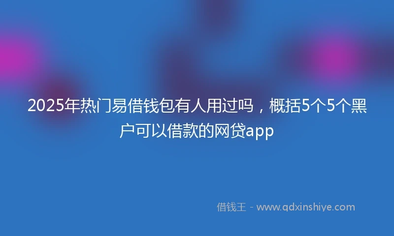 2025年热门易借钱包有人用过吗，概括5个5个黑户可以借款的网贷app