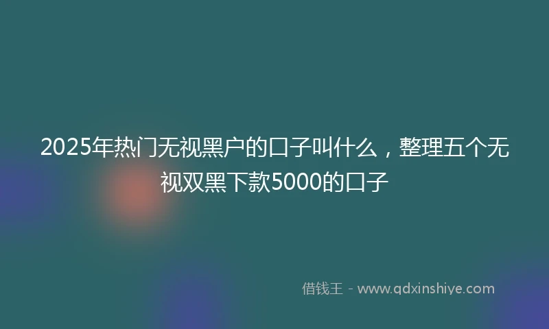 2025年热门无视黑户的口子叫什么，整理五个无视双黑下款5000的口子