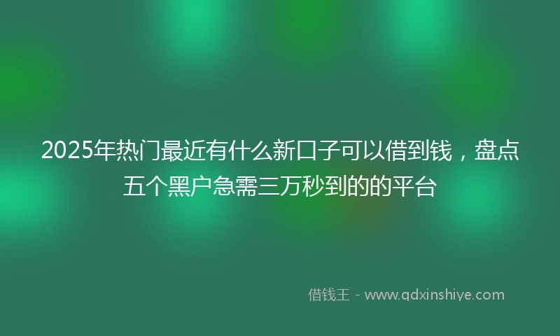 2025年热门最近有什么新口子可以借到钱，盘点五个黑户急需三万秒到的的平台