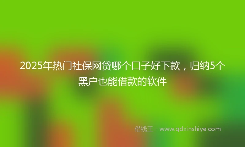 2025年热门社保网贷哪个口子好下款，归纳5个黑户也能借款的软件