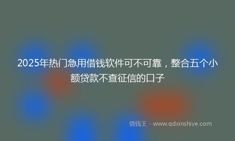 2025年热门急用借钱软件可不可靠，整合五个小额贷款不查征信的口子