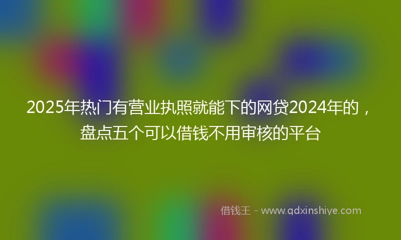 2025年热门有营业执照就能下的网贷2024年的，盘点五个可以借钱不用审核的平台