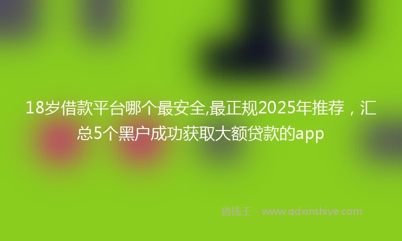 18岁借款平台哪个最安全,最正规2025年推荐，汇总5个黑户成功获取大额贷款的app