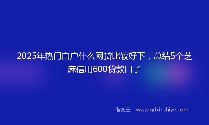 2025年热门白户什么网贷比较好下，总结5个芝麻信用600贷款口子