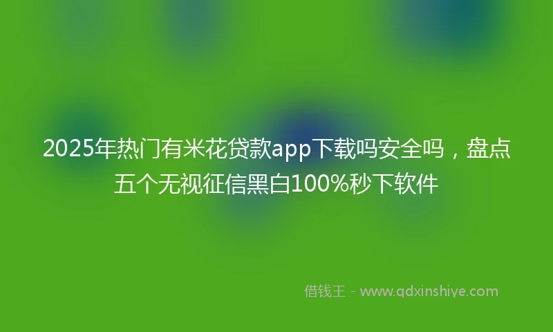 2025年热门有米花贷款app下载吗安全吗，盘点五个无视征信黑白100%秒下软件