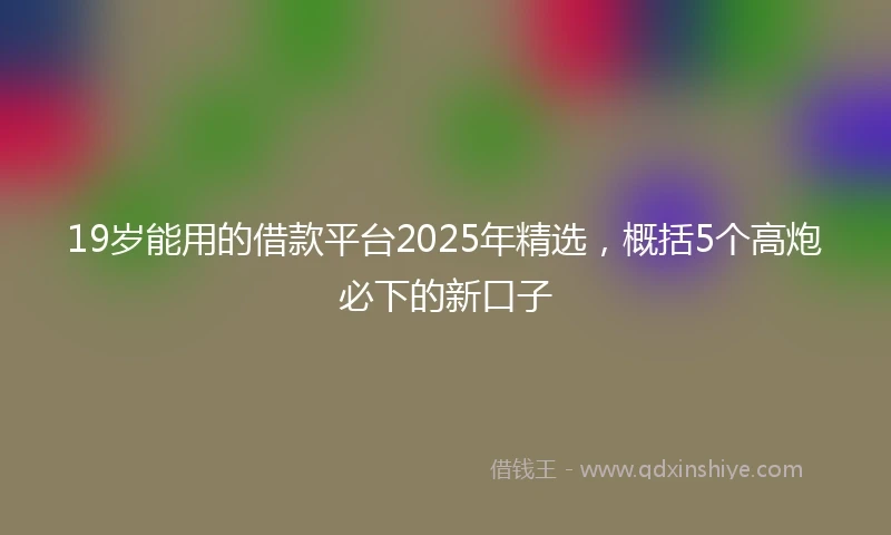 19岁能用的借款平台2025年精选，概括5个高炮必下的新口子