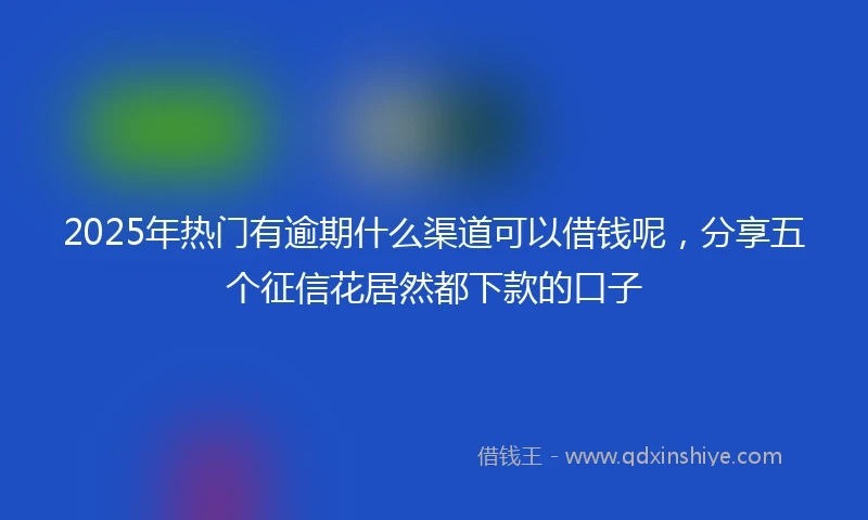 2025年热门有逾期什么渠道可以借钱呢，分享五个征信花居然都下款的口子