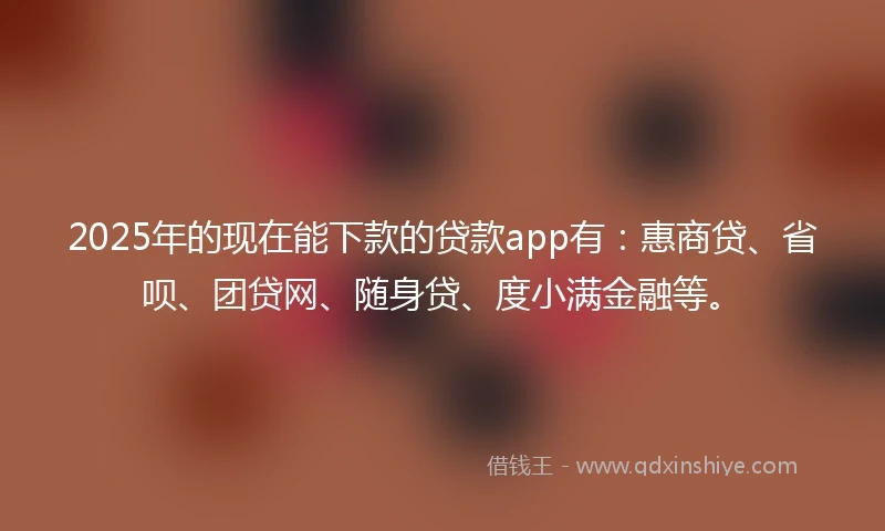 2025年的现在能下款的贷款app有：惠商贷、省呗、团贷网、随身贷、度小满金融等。