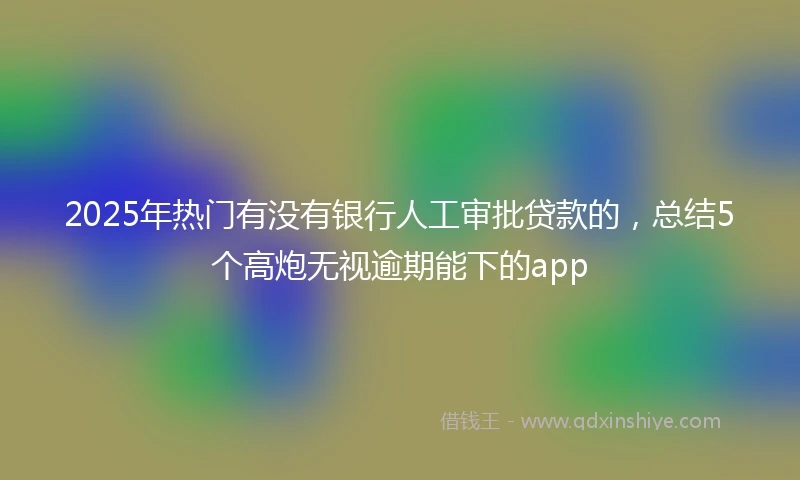 2025年热门有没有银行人工审批贷款的，总结5个高炮无视逾期能下的app