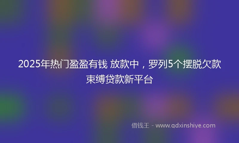 2025年热门盈盈有钱 放款中,罗列5个摆脱欠款束缚贷款新平台