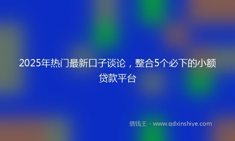 2025年热门最新口子谈论，整合5个必下的小额贷款平台