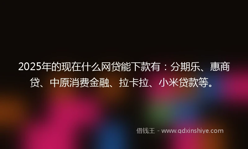 2025年的现在什么网贷能下款有：分期乐、惠商贷、中原消费金融、拉卡拉、小米贷款等。
