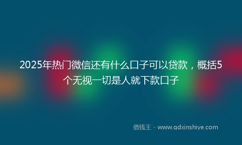 2025年热门微信还有什么口子可以贷款，概括5个无视一切是人就下款口子