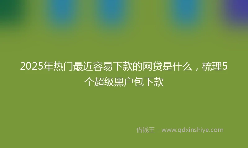 2025年热门最近容易下款的网贷是什么，梳理5个超级黑户包下款