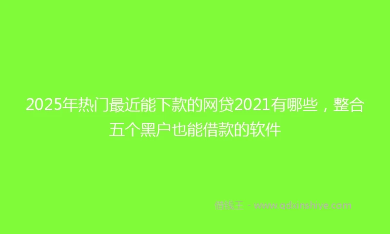 2025年热门最近能下款的网贷2021有哪些，整合五个黑户也能借款的软件