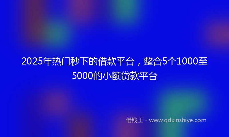 2025年热门秒下的借款平台，整合5个1000至5000的小额贷款平台