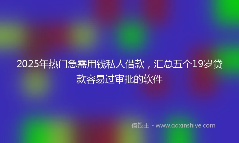 2025年热门急需用钱私人借款，汇总五个19岁贷款容易过审批的软件