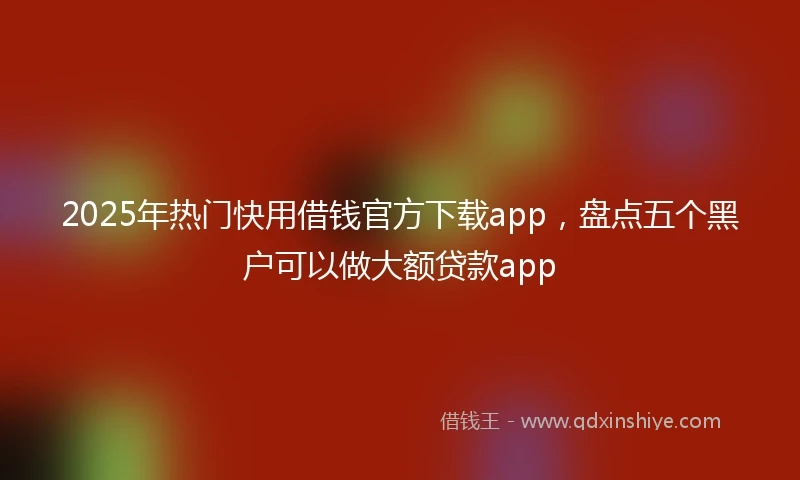 2025年热门快用借钱官方下载app，盘点五个黑户可以做大额贷款app