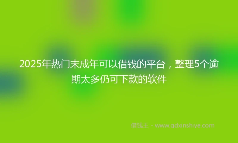 2025年热门末成年可以借钱的平台，整理5个逾期太多仍可下款的软件