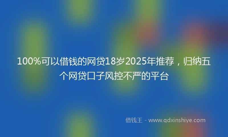 100%可以借钱的网贷18岁2025年推荐，归纳五个网贷口子风控不严的平台