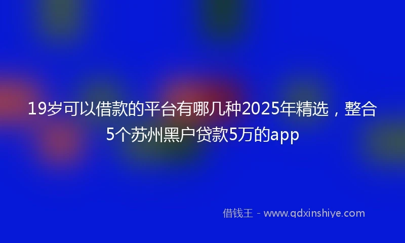 19岁可以借款的平台有哪几种2025年精选，整合5个苏州黑户贷款5万的app