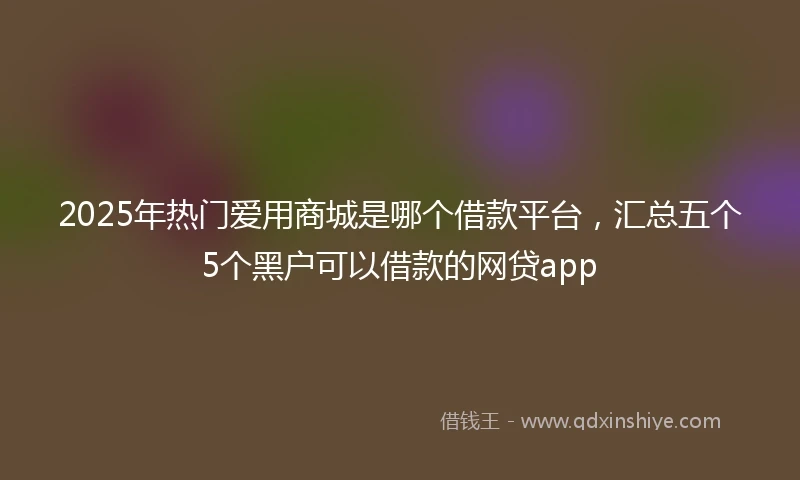 2025年热门爱用商城是哪个借款平台，汇总五个5个黑户可以借款的网贷app