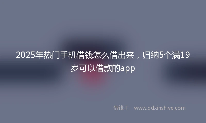 2025年热门手机借钱怎么借出来，归纳5个满19岁可以借款的app
