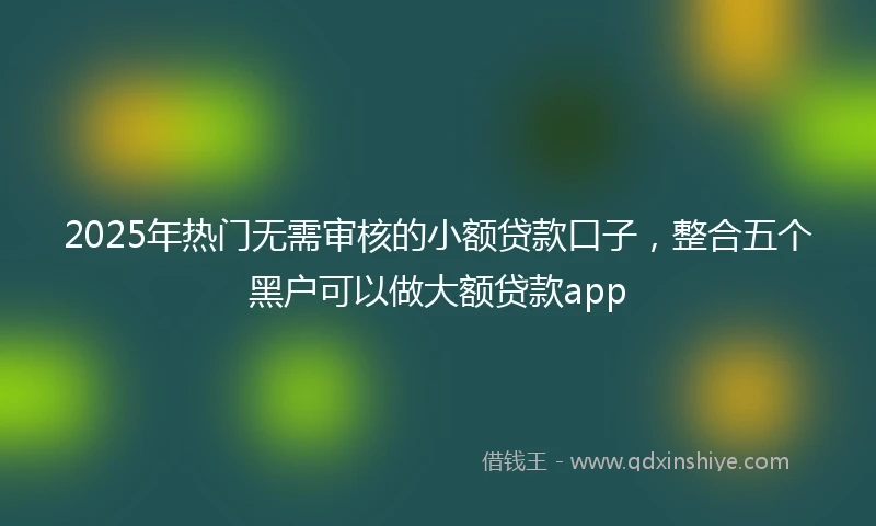 2025年热门无需审核的小额贷款口子，整合五个黑户可以做大额贷款app