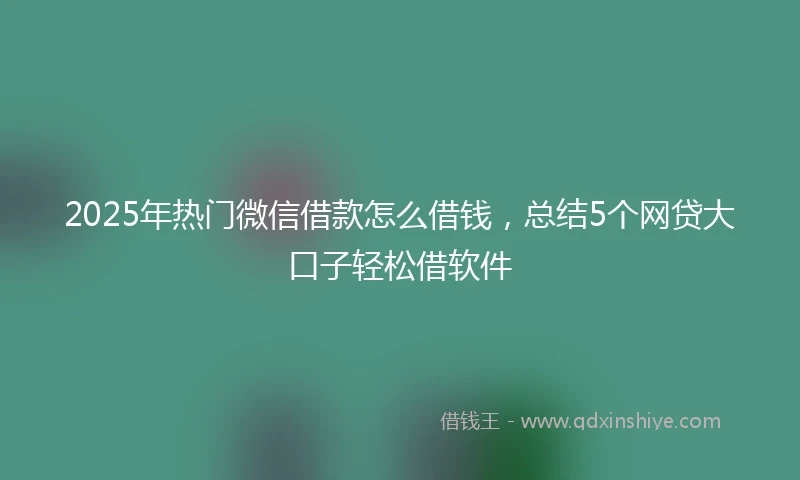 2025年热门微信借款怎么借钱，总结5个网贷大口子轻松借软件